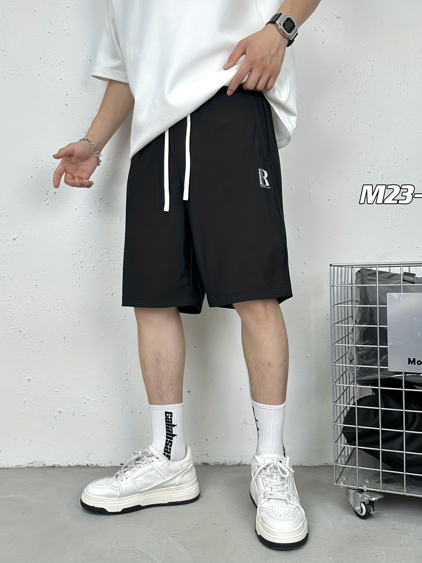Men's Letter Print Comfy Nylon Shorts - Summer Basketball Fitness
