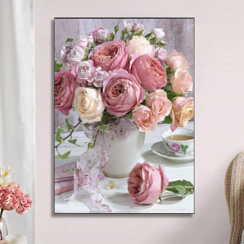 5D Flower Car Diamond Painting 30X40cm Round Diamond Decorative Painting