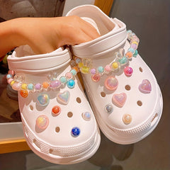 Rabbit Bead Chain & Glitter Shoe Buckles for Clogs DIY Decoration
