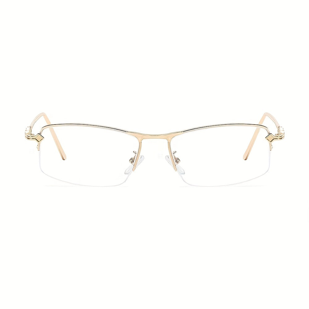 Golden Wire Half Frame Glasses for Men