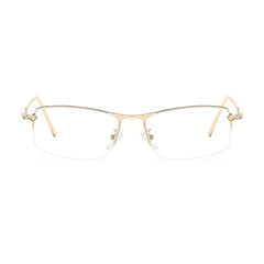 Golden Wire Half Frame Glasses for Men