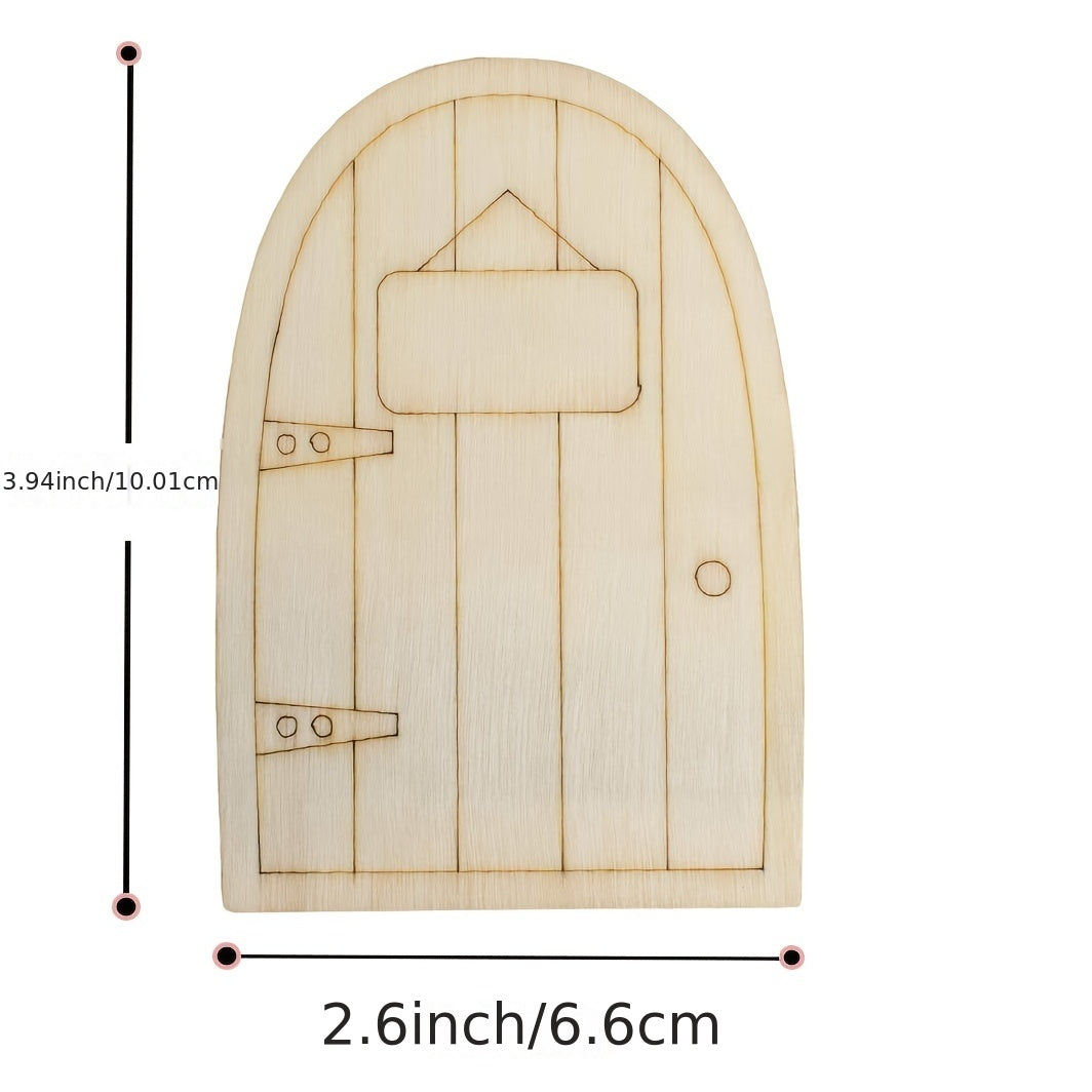12pcs Mini Fairy Door Wooden Craft Kit Unfinished DIY Fairy House Accessories