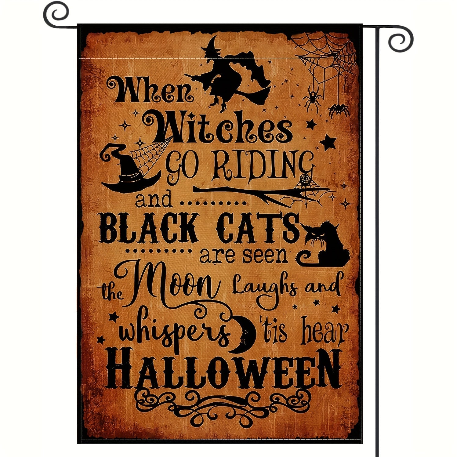 Halloween Garden Flag Double Sided Witches Go Riding 'tis Near Halloween 30x45cm