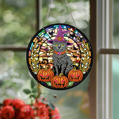 Halloween Cat Pumpkin Diamond Painting Pendant Kit