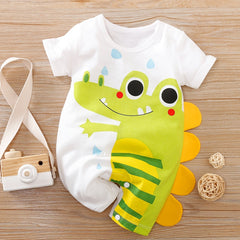 Baby Boy's Cotton Jumpsuit Crocodile Print