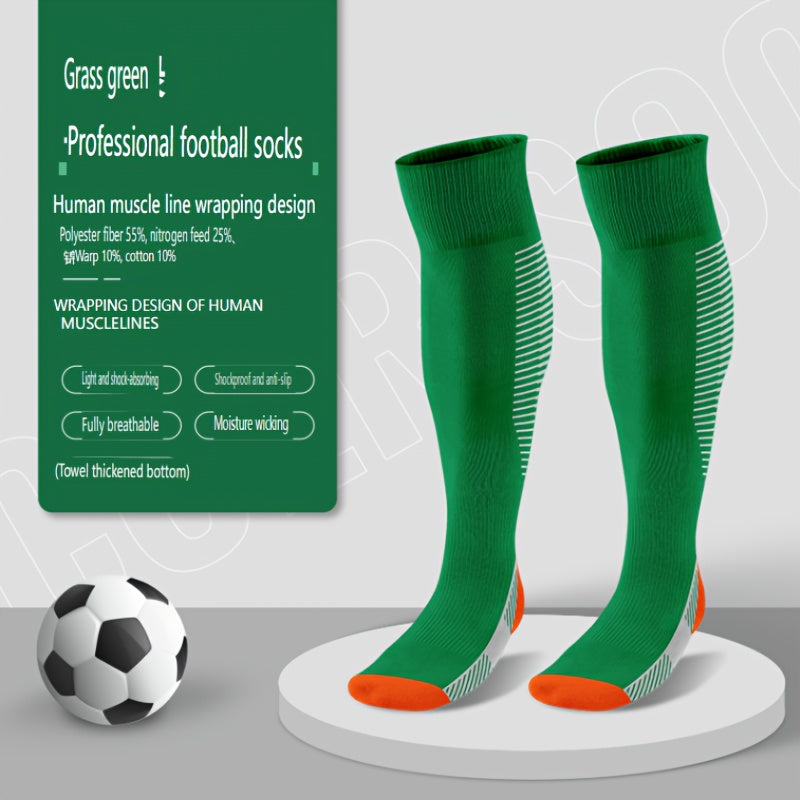 Men's Knee High Football Socks Thick Padded Anti Slip Soccer Socks