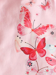 Girls' Butterfly Graphic Long Sleeve Dress For Party Going Out