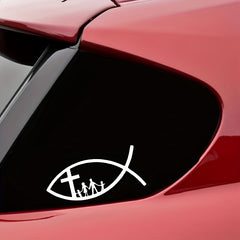Car Stickers Decor Motorcycle Decals Christian Fish Jesus Family