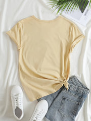 Letter Graphic Sports Round Neck T-shirt Women's Activewear