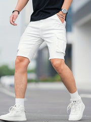 Cargo Denim Shorts Men s Casual Pocket High Stretch Cargo Shorts For Summer