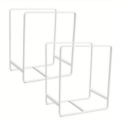 2pc Metal Cupboard Dish Rack Lid Holder