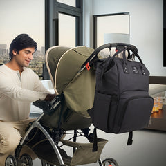 Multifunctional Mommy Backpack with Leather Film for Outings