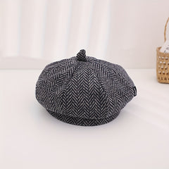 Striped Sun Cap for Kids Girls Newsboy Hat