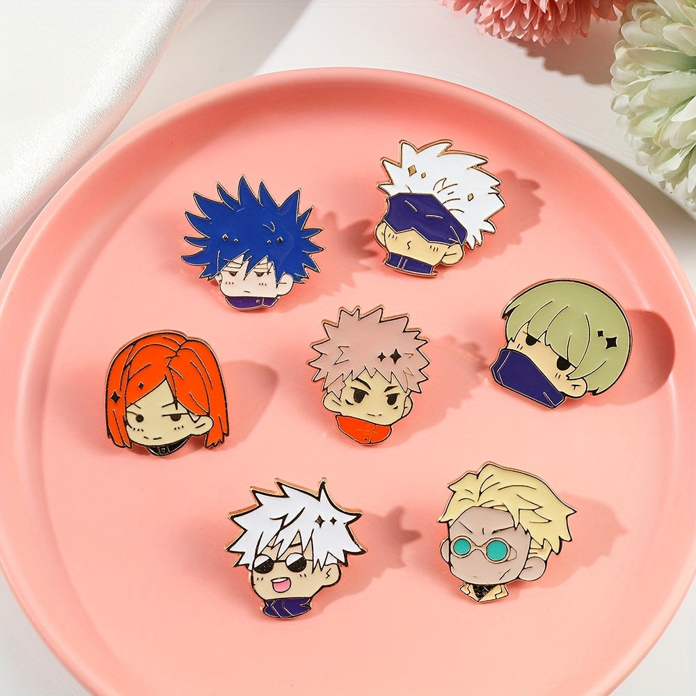 4pcs Cartoon Character Brooch Y2K Enamel Pin Metal Paint Badge