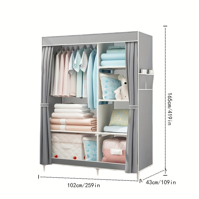 Large Clothes Storage Closet With Side Pockets