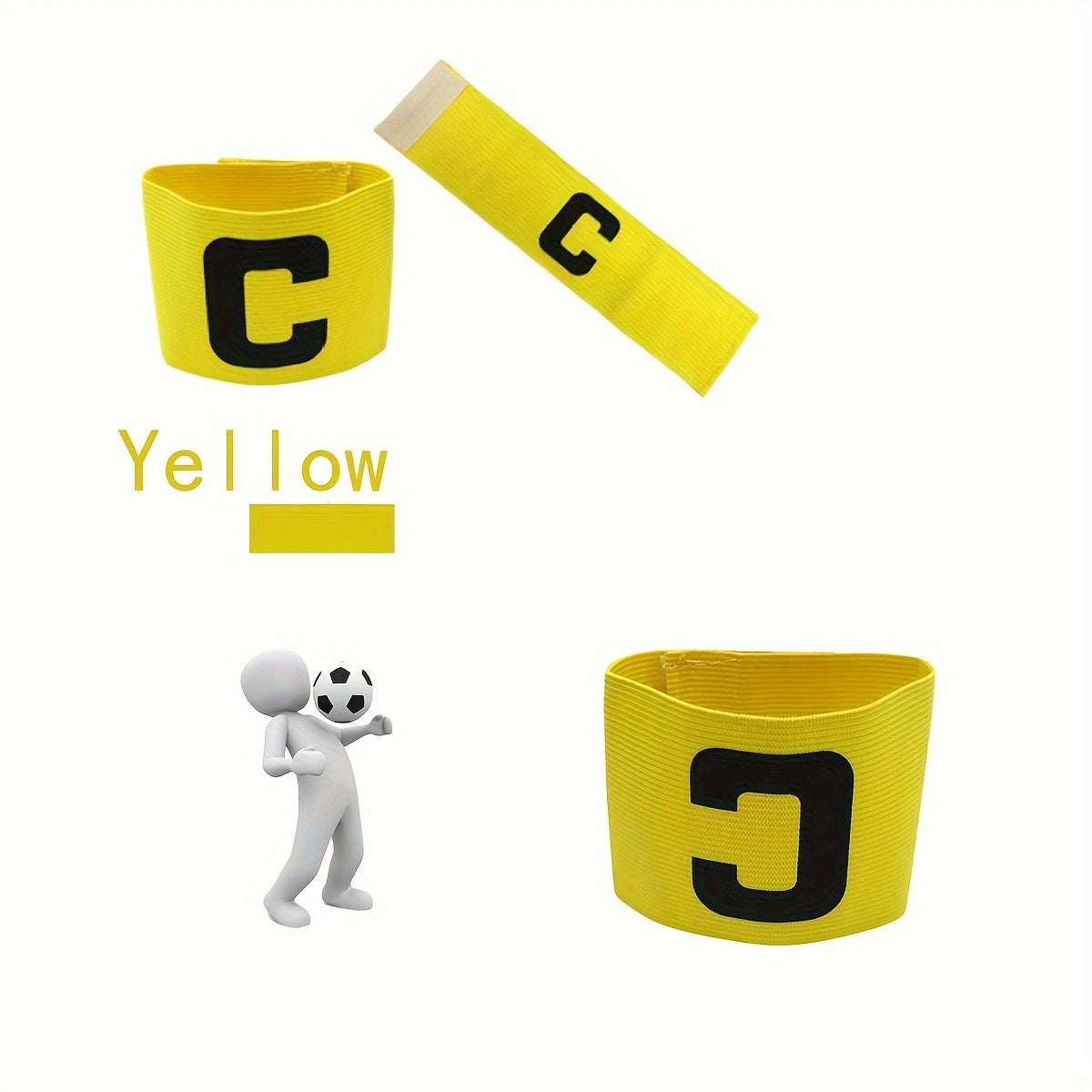 10pcs Yellow Captain Armbands, Hook and loop Fastener