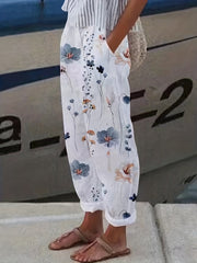 Floral Print Straight Leg Pants Spring & Summer Women's Clothing