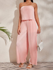 Solid Sleeveless Jumpsuit Casual Wide Leg Jumpsuit Women