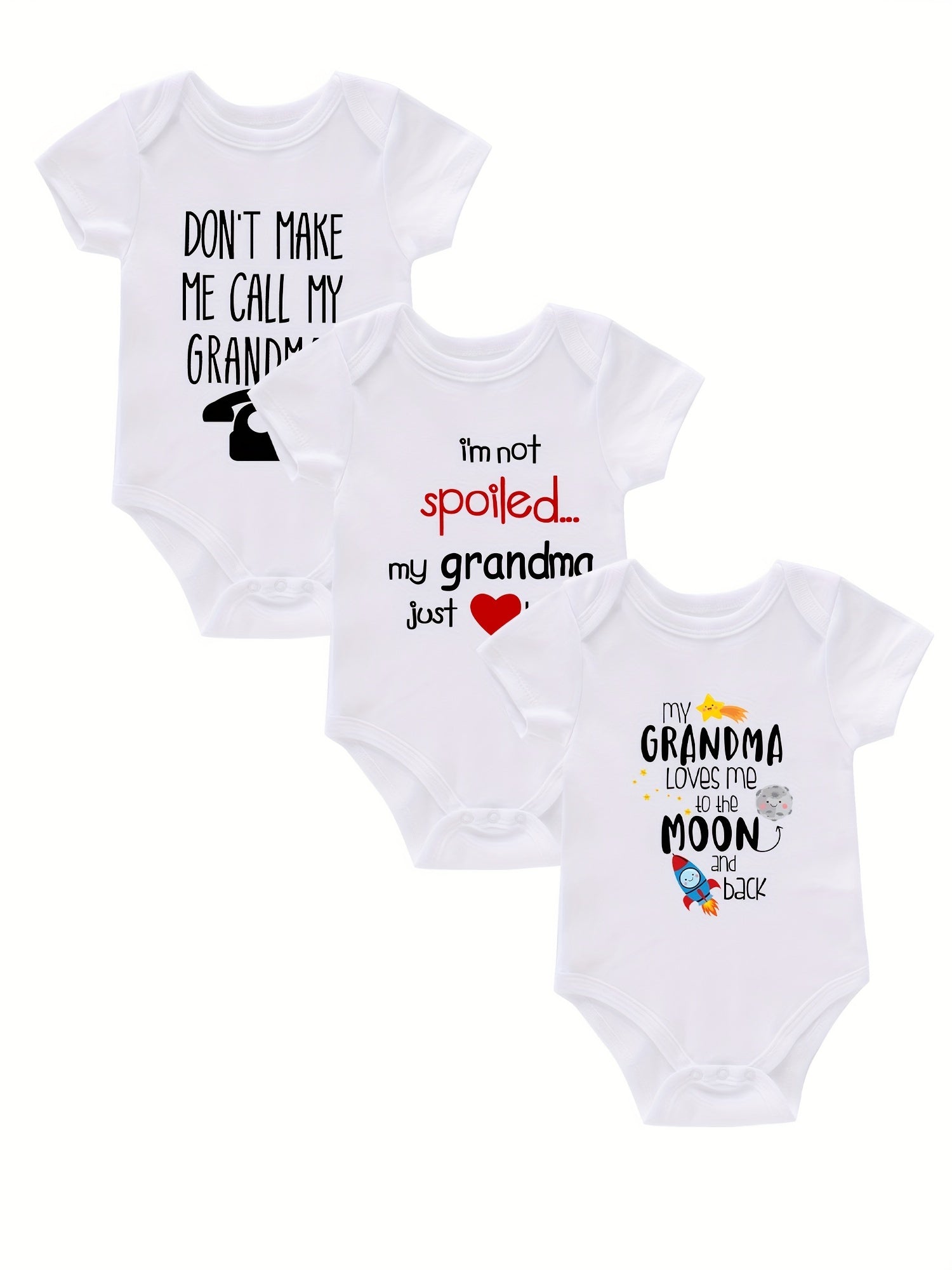 3pc Rompers Infant Toddler Letter Print Jumpsuit