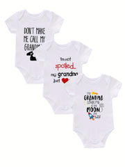 3pc Rompers Infant Toddler Letter Print Jumpsuit
