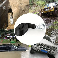 Outdoor Rescue Trailer Rope Car Traction Rope Manual Winch Webbed Rope