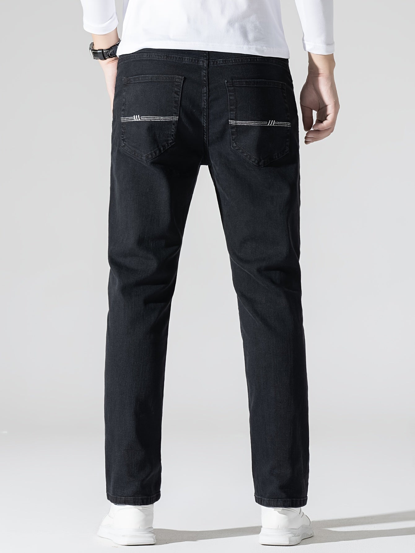 Men's High Stretch Slim Fit Denim Jeans with Pockets