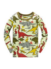 Boys Dinosaur Pajama Set Long Sleeve Top & Pants