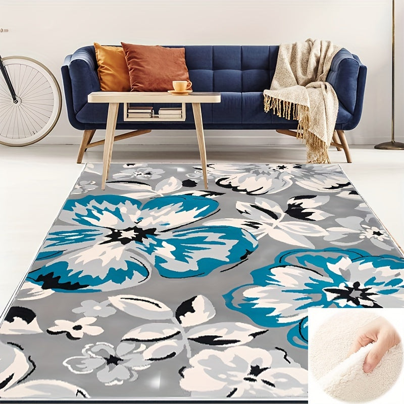 Modern Floral Area Rug Easy Cleaning For Living Room Bedroom Home Office Kitchen