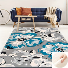 Modern Floral Area Rug Easy Cleaning For Living Room Bedroom Home Office Kitchen