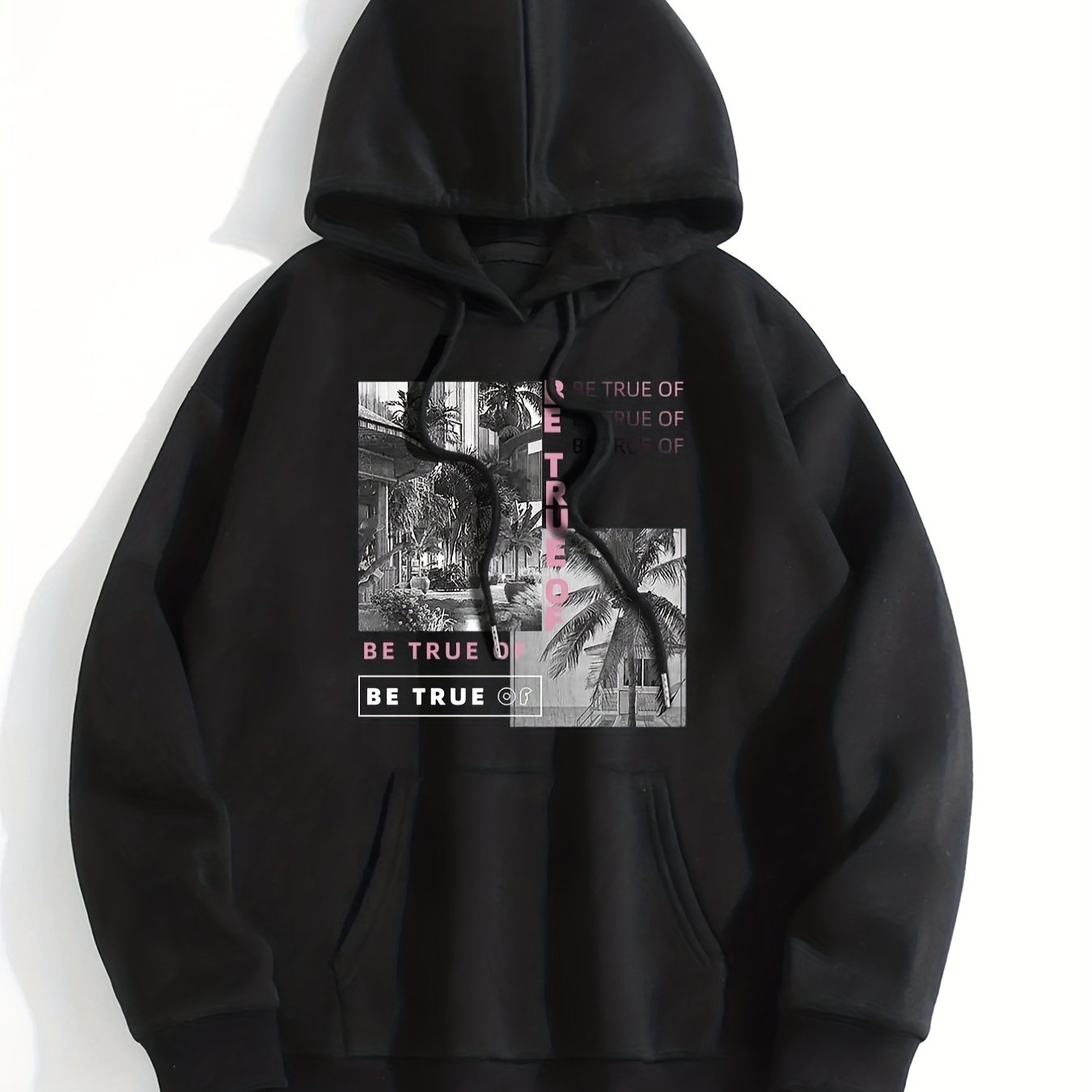 Graphic Print Kangaroo Pocket Hoodie Women's Sweatshirt