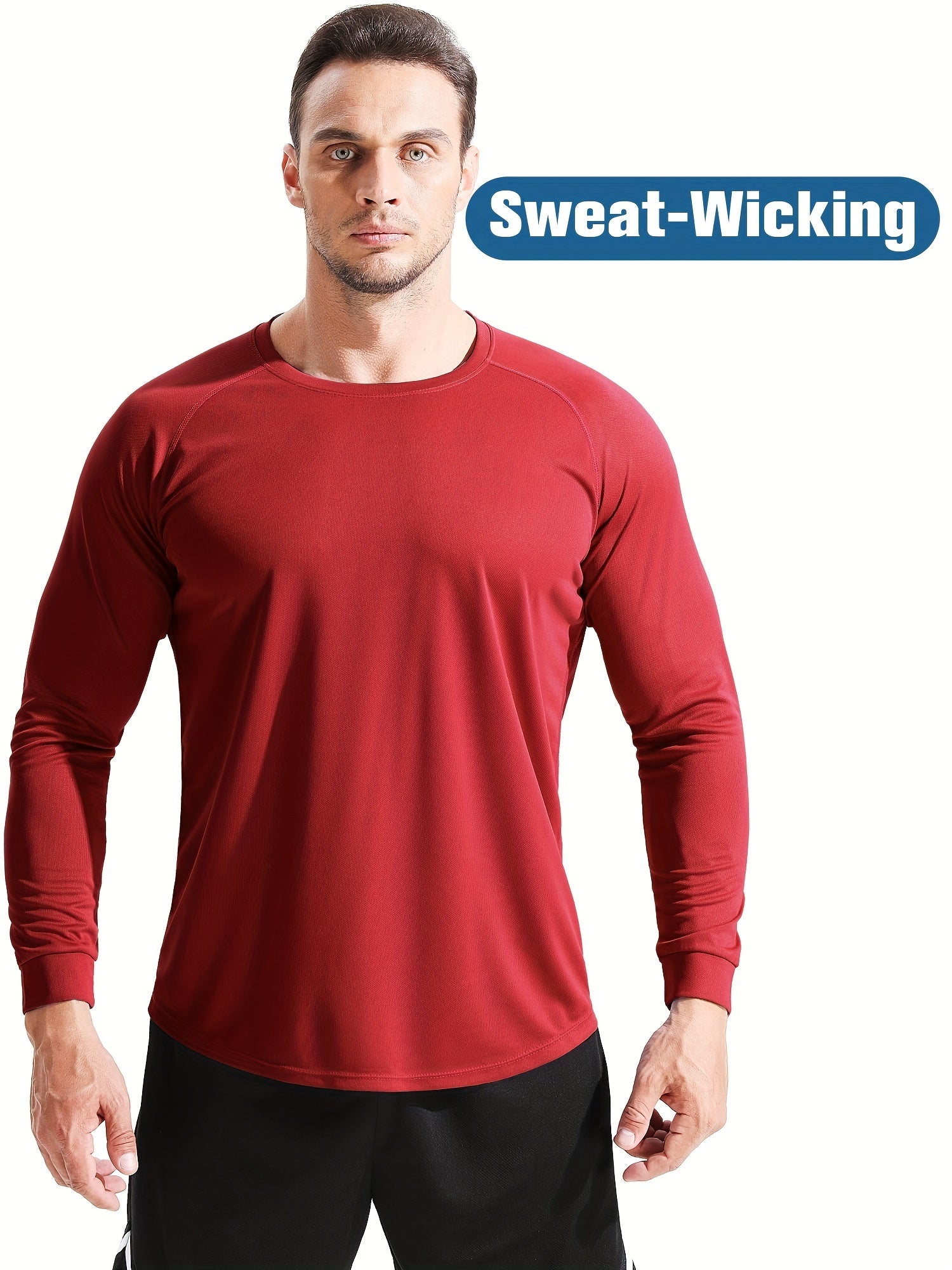 Men's Long Sleeve Mesh Running Shirt Fast Drying Top