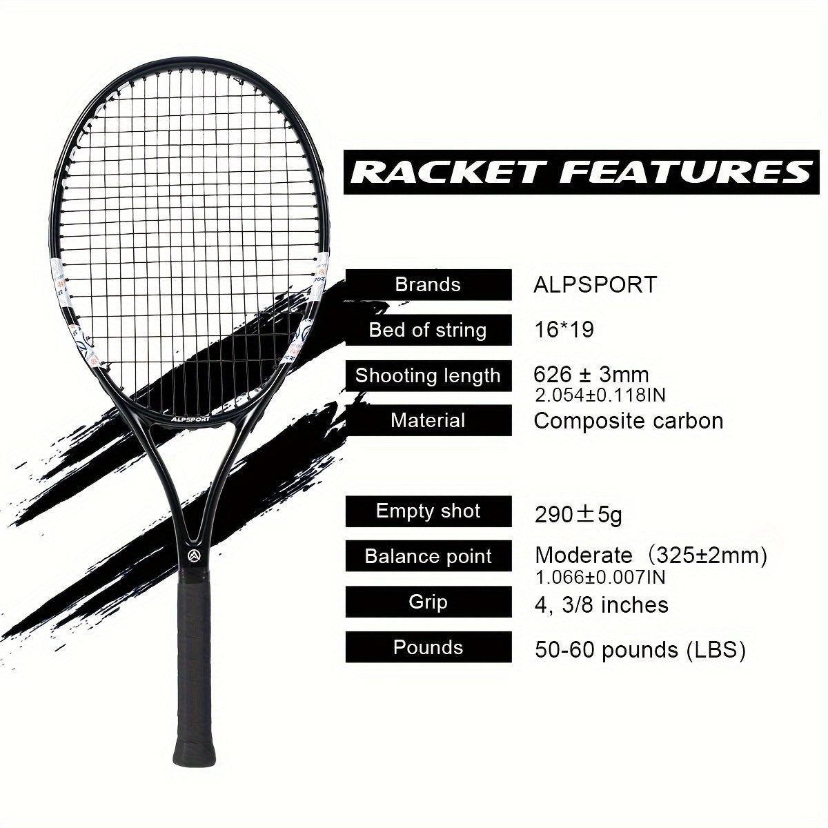 ALP Tennis Racket for Beginners - Carbon Training Racket for Outdoor
