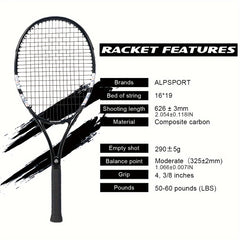 ALP Tennis Racket for Beginners - Carbon Training Racket for Outdoor