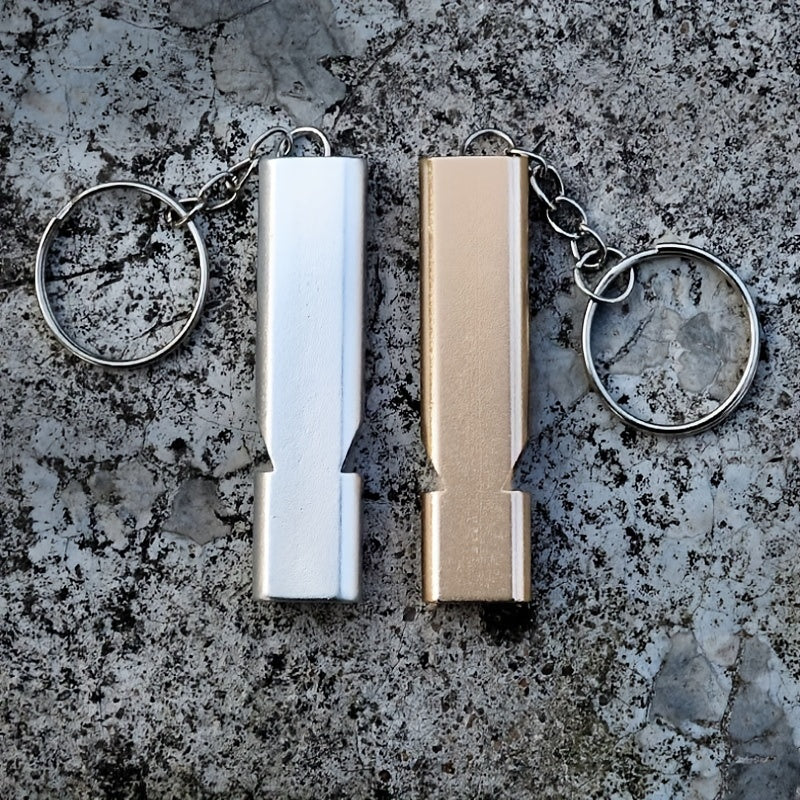 2pcs Survival Whistle Keychains Metal Lifesaving Whistle