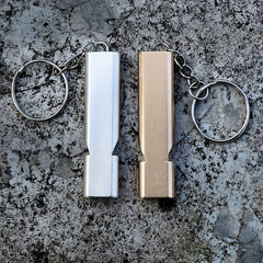 2pcs Survival Whistle Keychains Metal Lifesaving Whistle