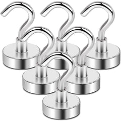 6pcs Neodymium Magnetic Hooks 25Lbs Heavy Duty Refrigerator Hook