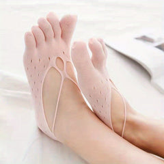 2 Pairs Hollow Out Toe Socks Comfy & Breathable Yoga Five Finger Socks