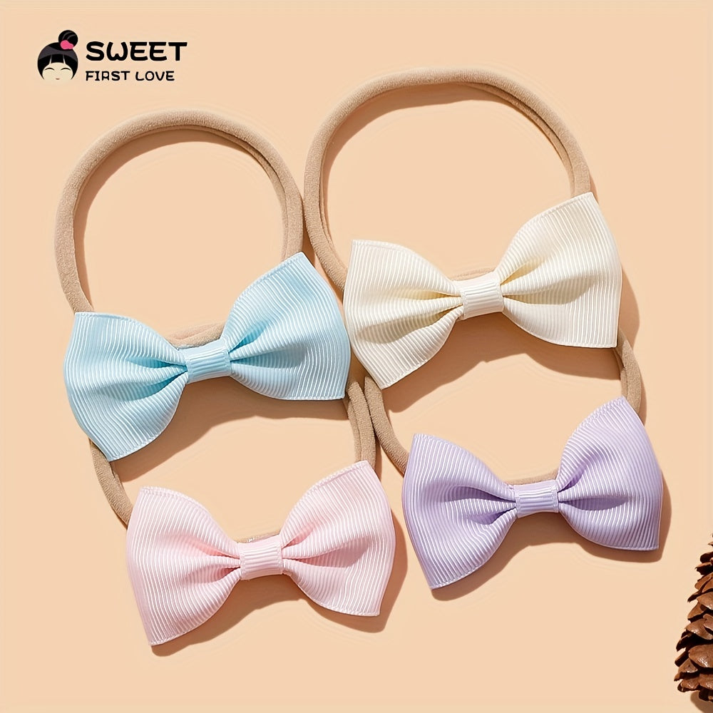 Baby Girls Sweet Bowknot Headband Soft Nylon Elastic Hairband