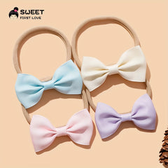 Baby Girls Sweet Bowknot Headband Soft Nylon Elastic Hairband