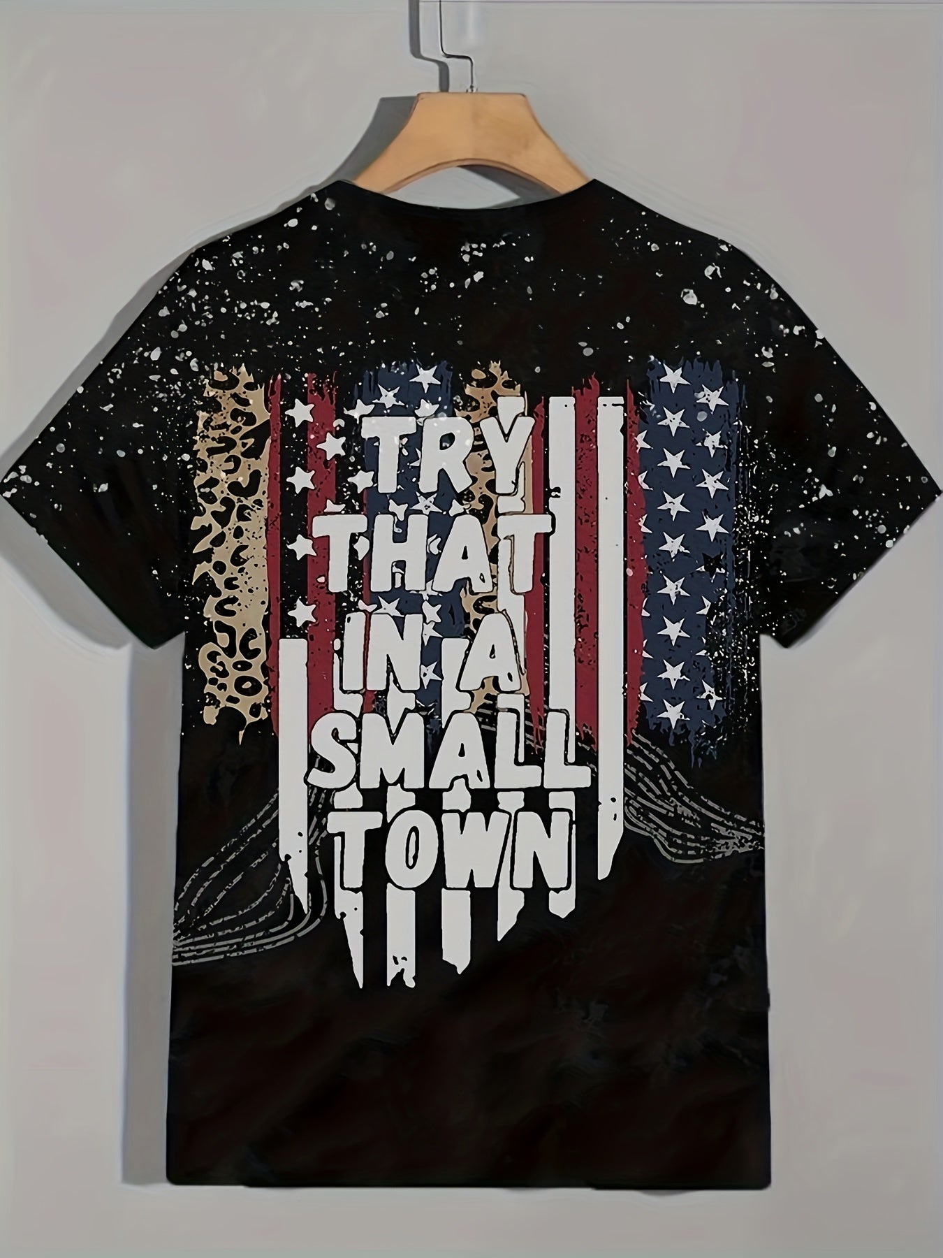 3D Print Tee Shirt Men's Casual Street Style Stretch Round Neck Summer