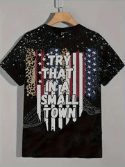 3D Print Tee Shirt Men's Casual Street Style Stretch Round Neck Summer