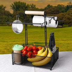 Outdoor Camping Portable Handheld Picnic Storage Basket Barbecue Seasoning Rack