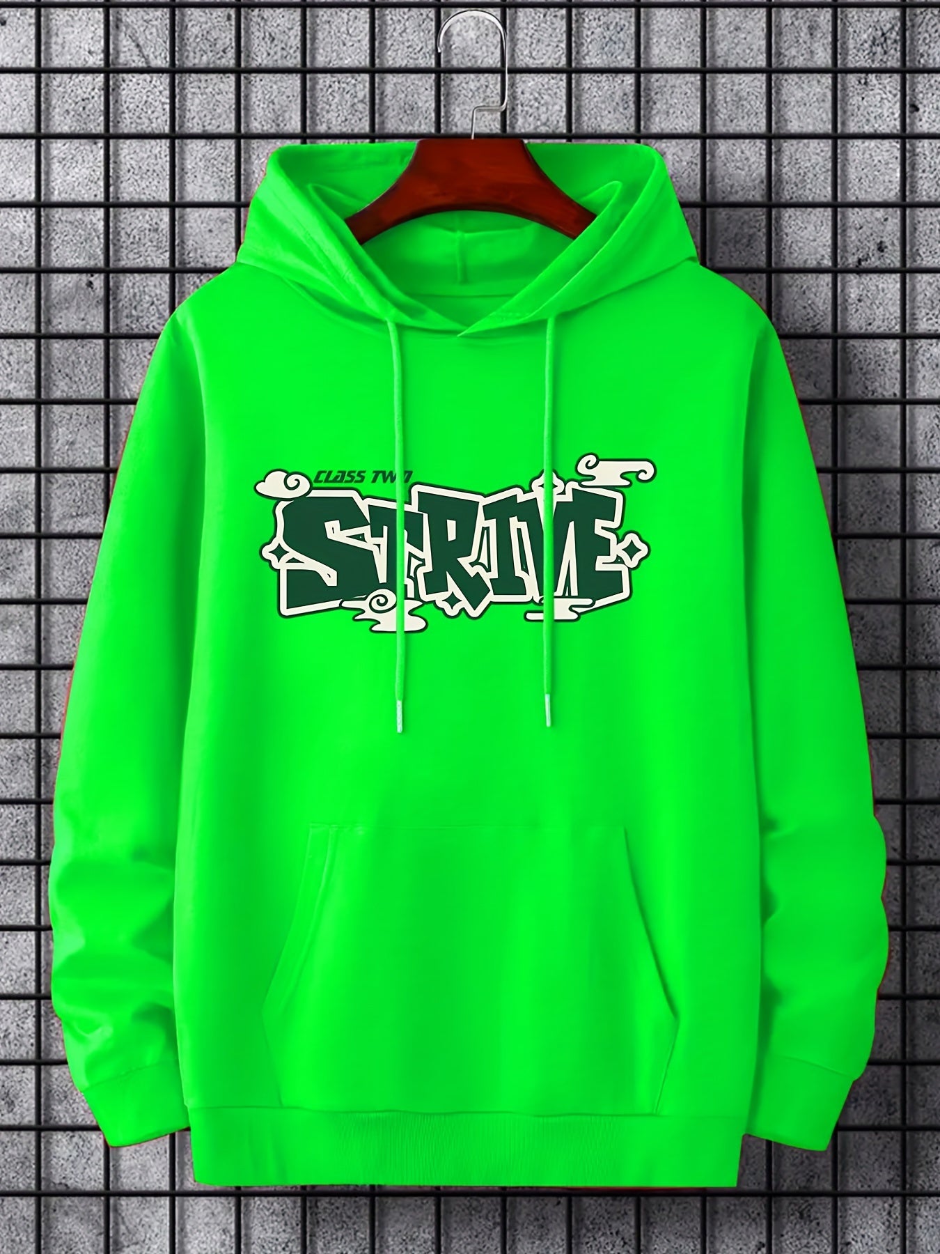 Men's Strive Print Hoodie Casual Drawstring Hooded Sweatshirt