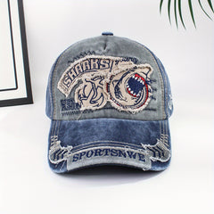 Breathable Shark Embroidery Baseball Cap for Men & Women