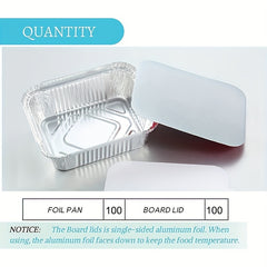 100pcs Disposable Aluminum Frying Pan with Lid for Outdoor Camping