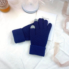 Adult Winter Knitted Gloves Unisex Warm Short Gloves for Women & Men
