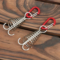 4pcs Stainless Steel Octopus Rope Buckles with Spiral Tent Pegs and Hooks
