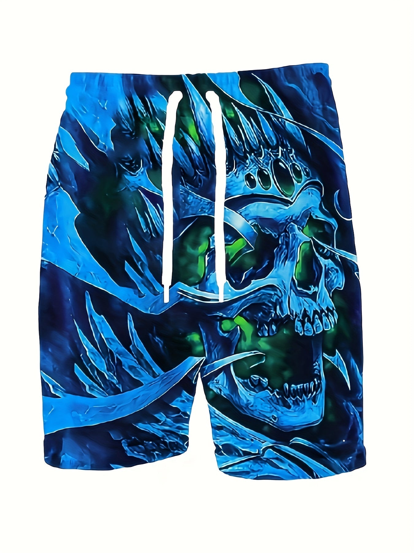 Skull Pattern Comfy Shorts Men's Casual Elastic Waist Drawstring Shorts