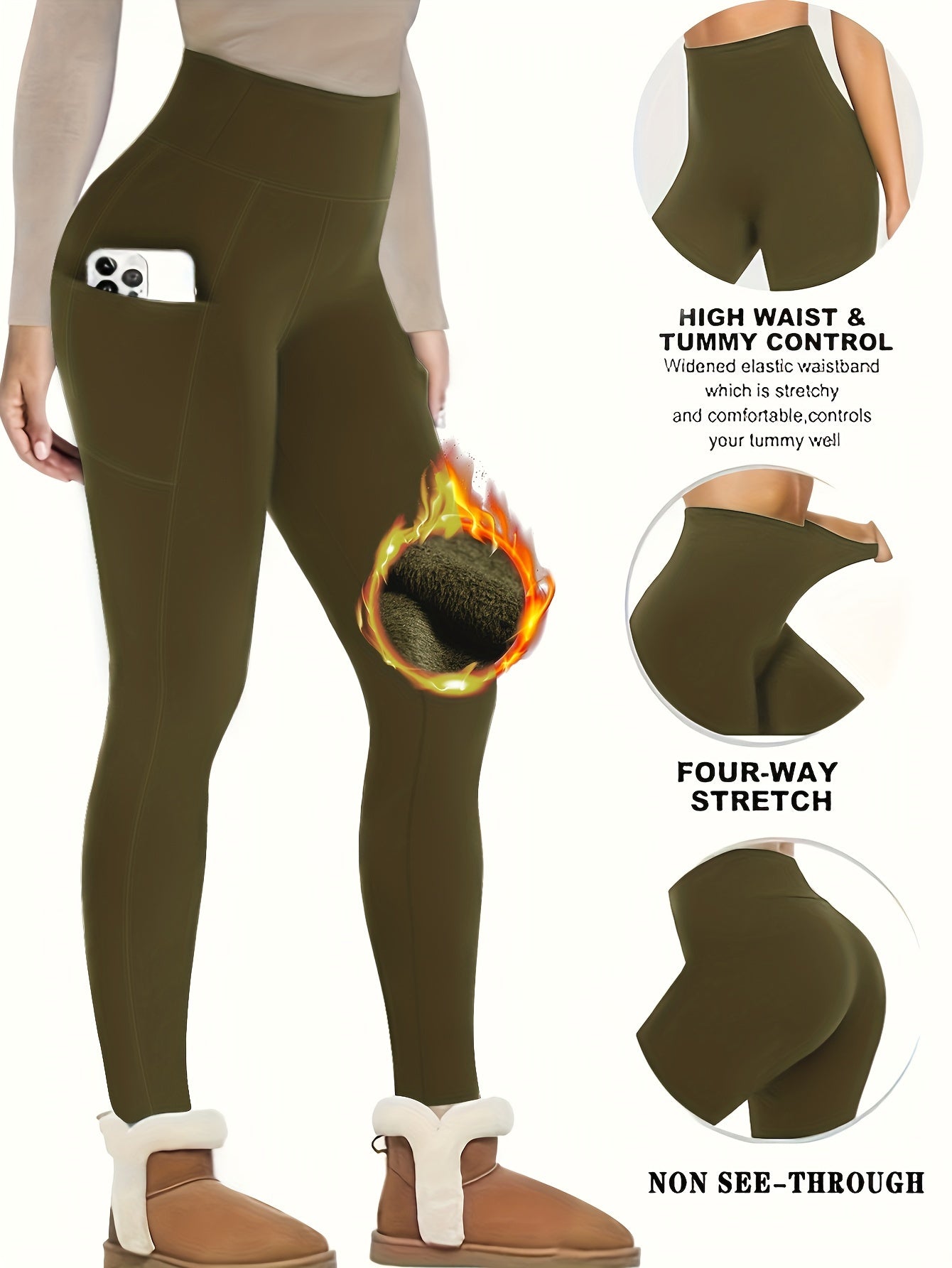 Winter Thermal High Waisted Sports Leggings Women's Activewear