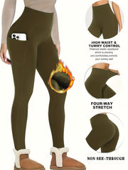 Winter Thermal High Waisted Sports Leggings Women's Activewear